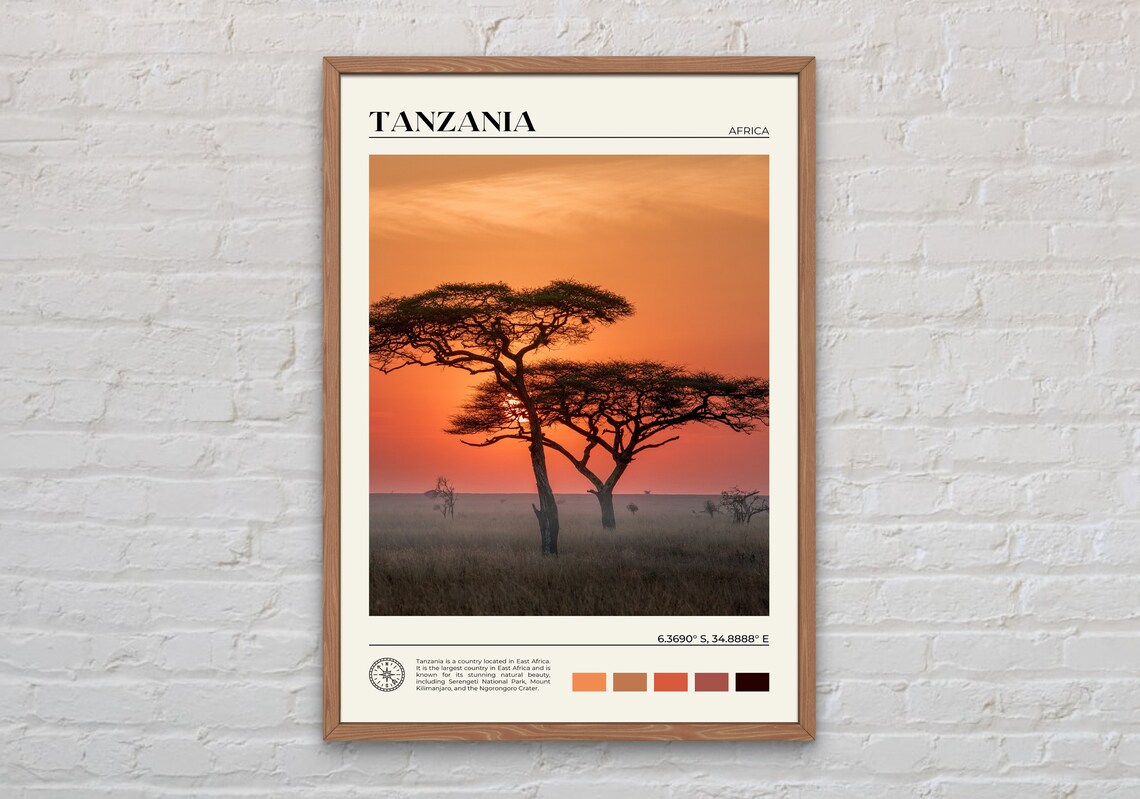 Tanzania Travel Photo Poster Print, Africa