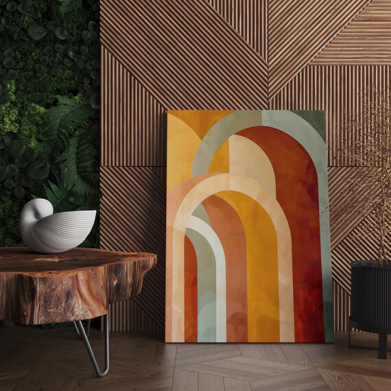 Boho Art Vibrant Geometric Abstract For Modern Home Decor Perfect For Art Lovers Seeking Warm Tones