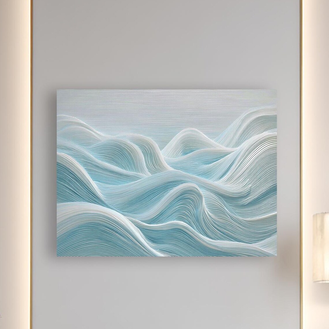 Flow Of Calm Minimal Line Art Canvas Wall Decor Modern Abstract Oceaninspired Design