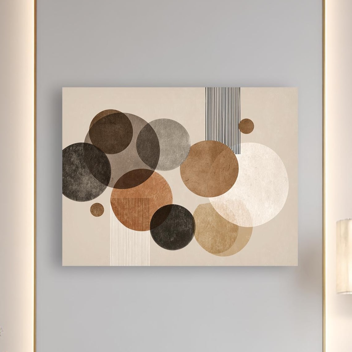 Earthy Circles Geometric Abstract Modern Minimalist Art Poster