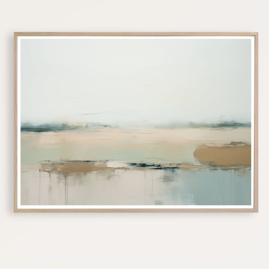 Minimalist Beige Horizon Soft Neutral Abstract Beachscape Poster