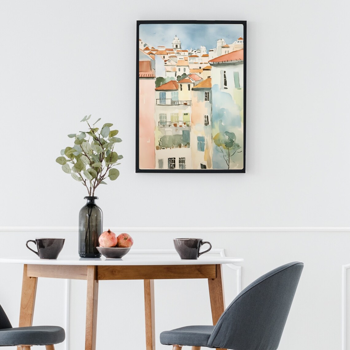 Lisbon, Portugal Watercolor Travel Poster Print - Image 3