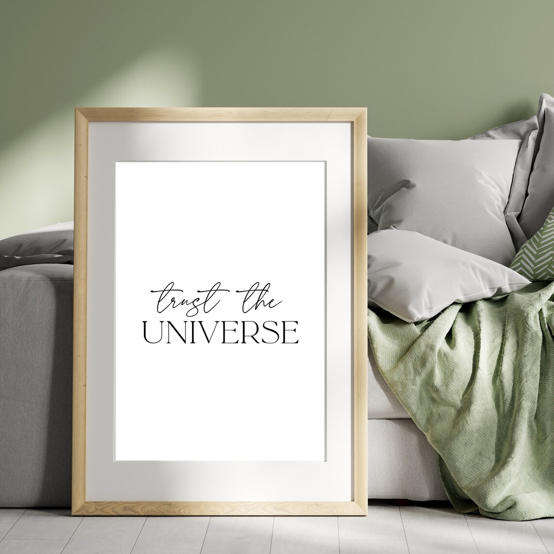 Trust The Universe Spiritual Affirmation Quote Minimalist Boho Poster - Image 2