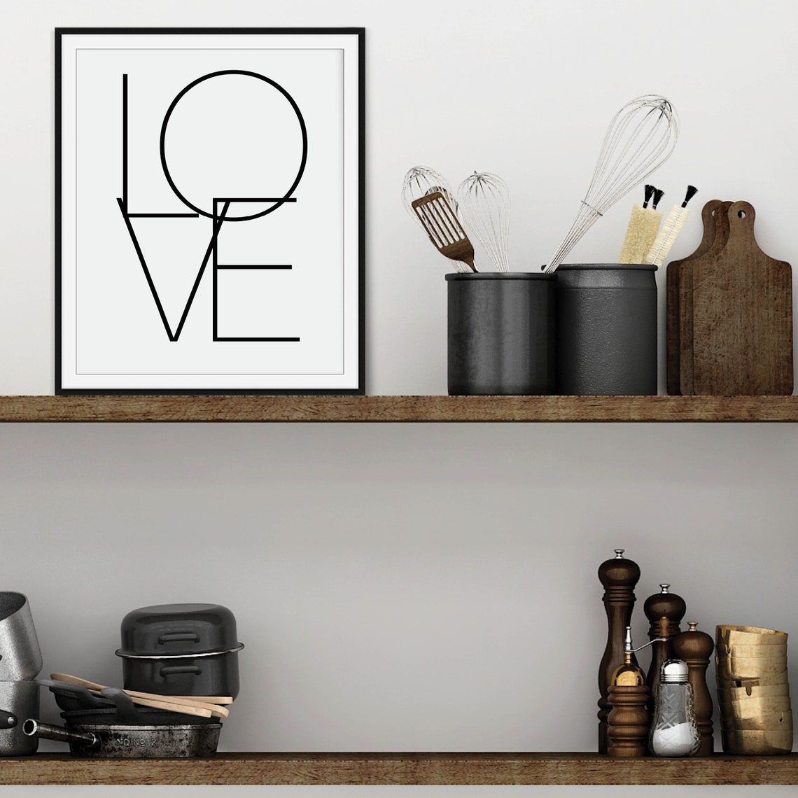 Love Line Art Typography Minimalist Modern Wedding Decor Art Poster - Image 2