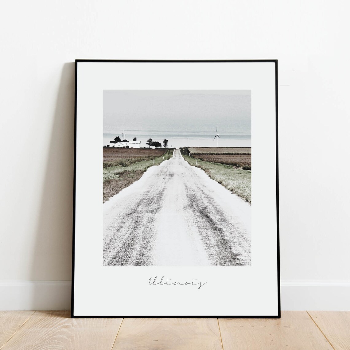 Illinois Country Road Farm Landscape Vintage Photography Poster - Image 2