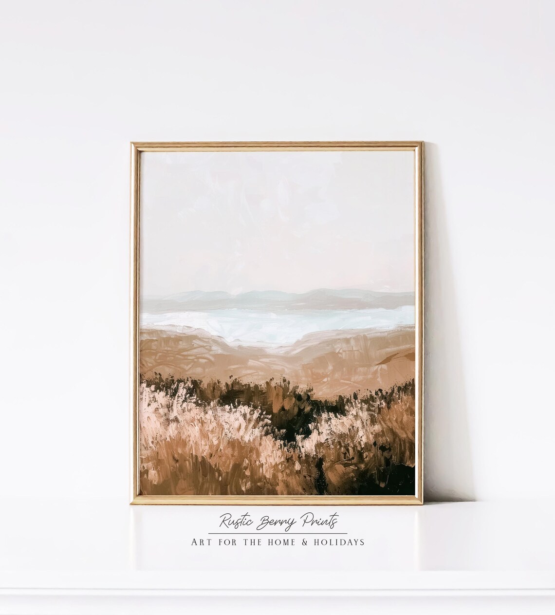 Soft Pastel Rolling Hills Wildflower Meadow Rustic Countryside Art Poster - Image 2