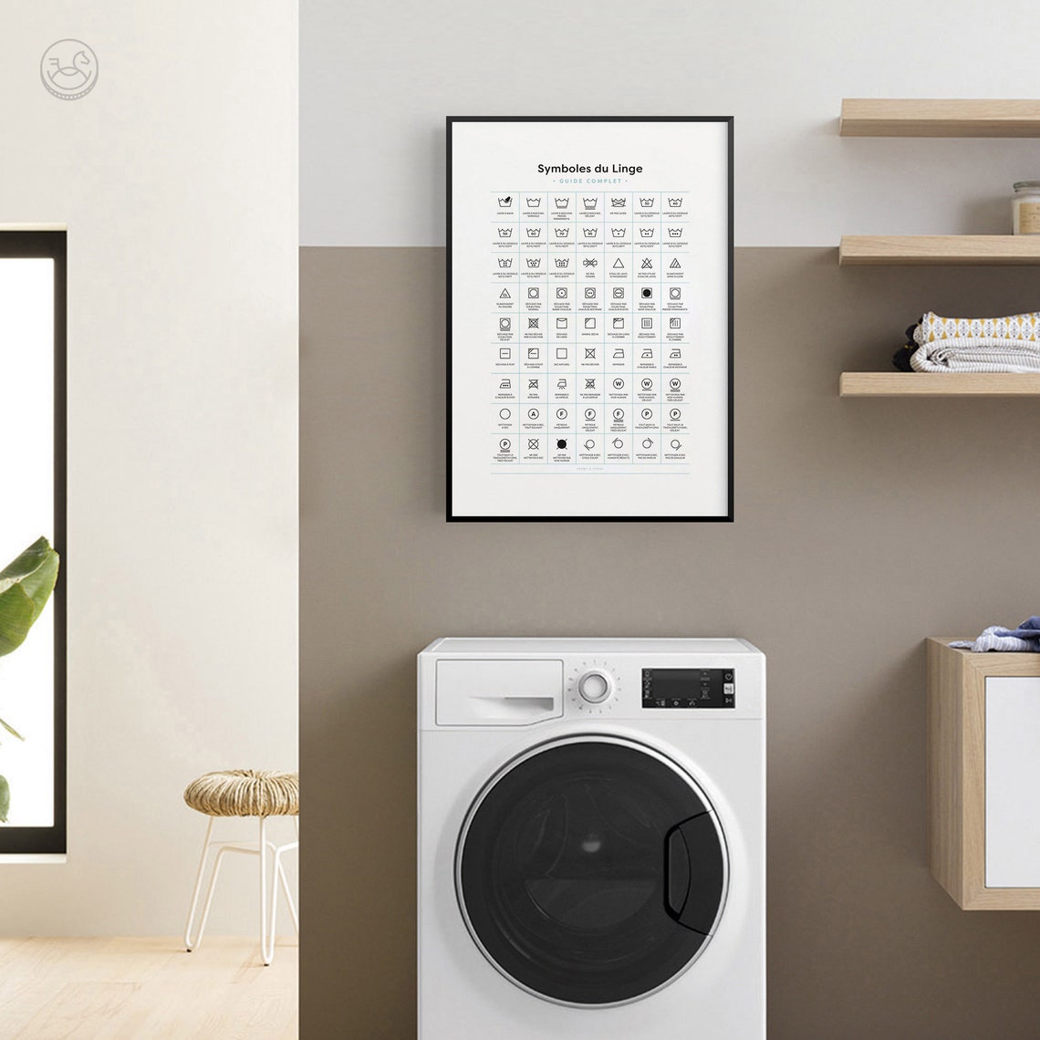 French Laundry Care Symbols Complete Guide Minimalist Wall Art - Image 4