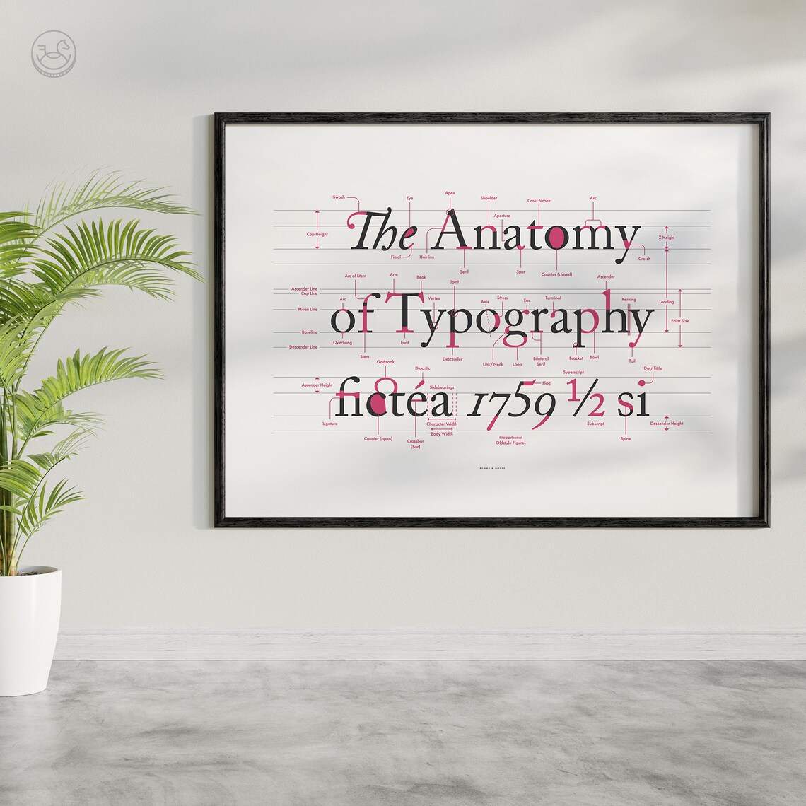 The Anatomy of Typography, Graphic Design Art Print