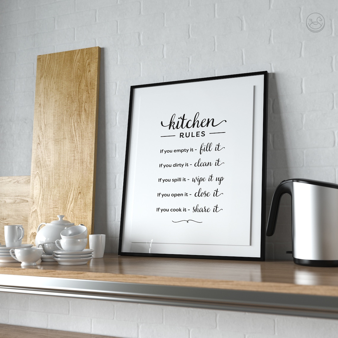 Kitchen Rules Sign Kitchen Wall Decor Art Print - Image 2
