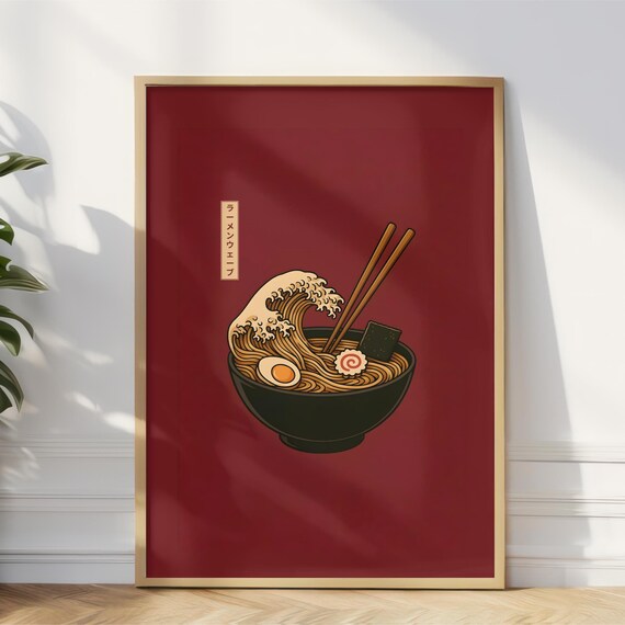 Hokusai Ramen Wave Japanese Kitchen Art Print