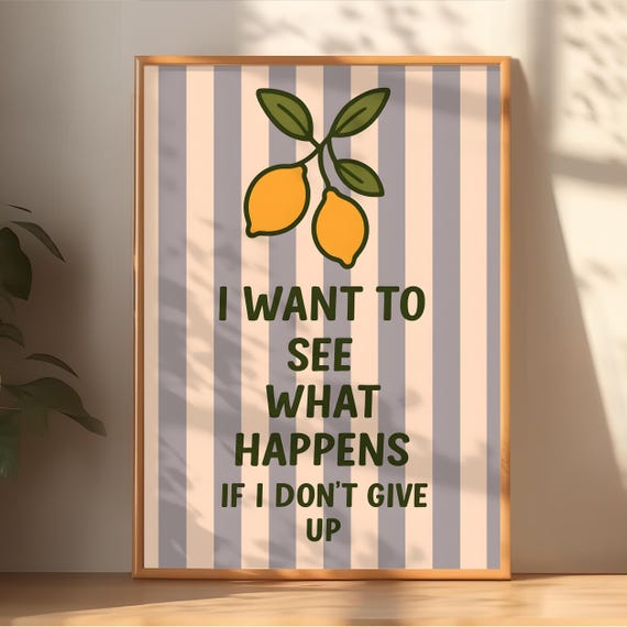 Motivational Lemon Poster Positive Quote Wall Art For Students Office Startup Decor
