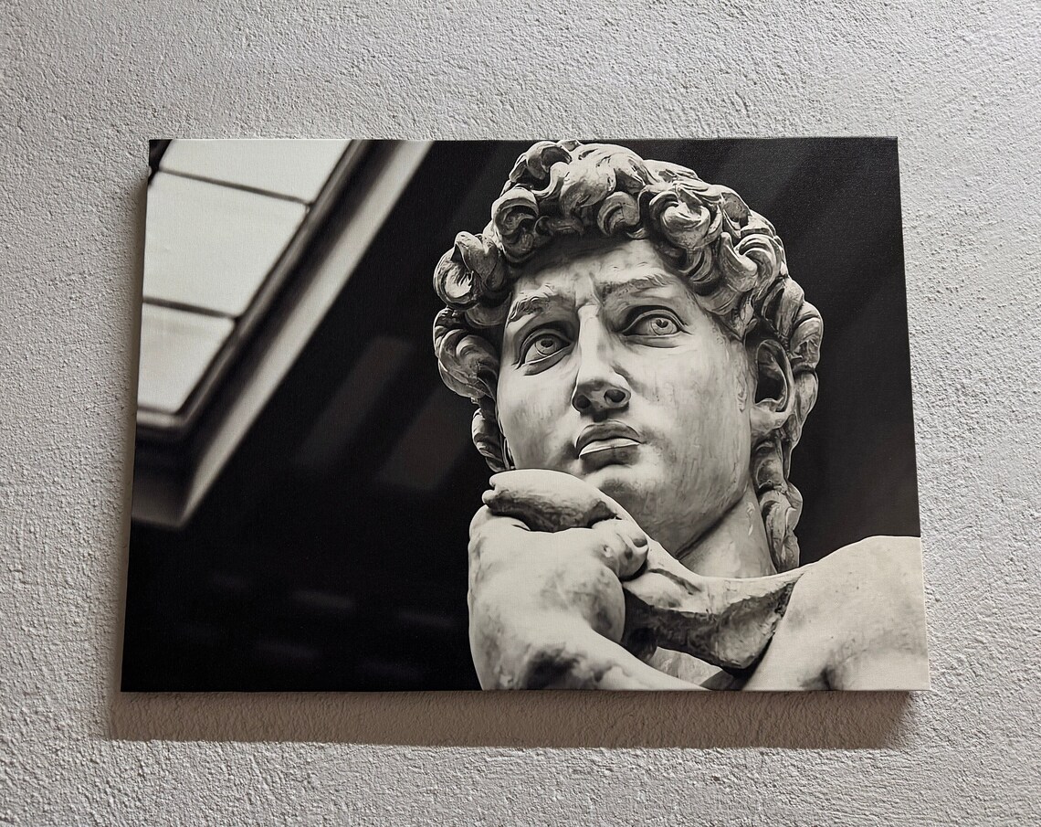 Statue Of David By Michelangelo Black And White Sculpture Wall Poster