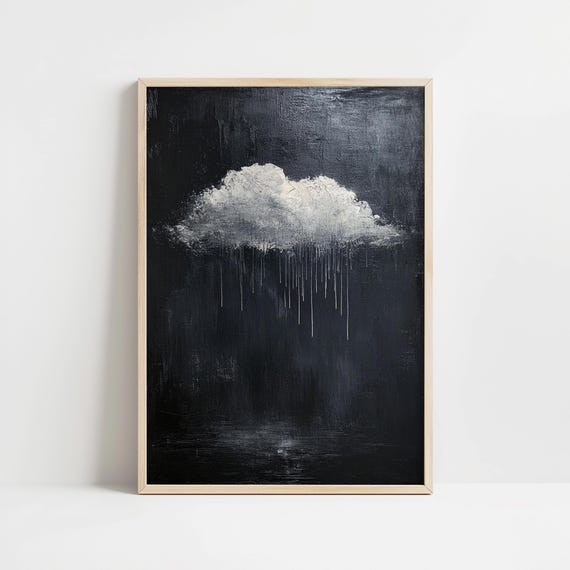Storm Cloud Moody Dark Academia Wall Art Print Whimsigoth Decor Vintage Cottagecore Art Eclectic Maximalist Wall Art Print