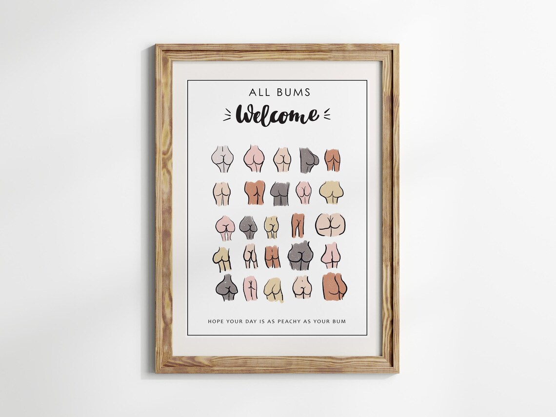 All Bums Welcome Funny Bathroom Poster Print - Image 2