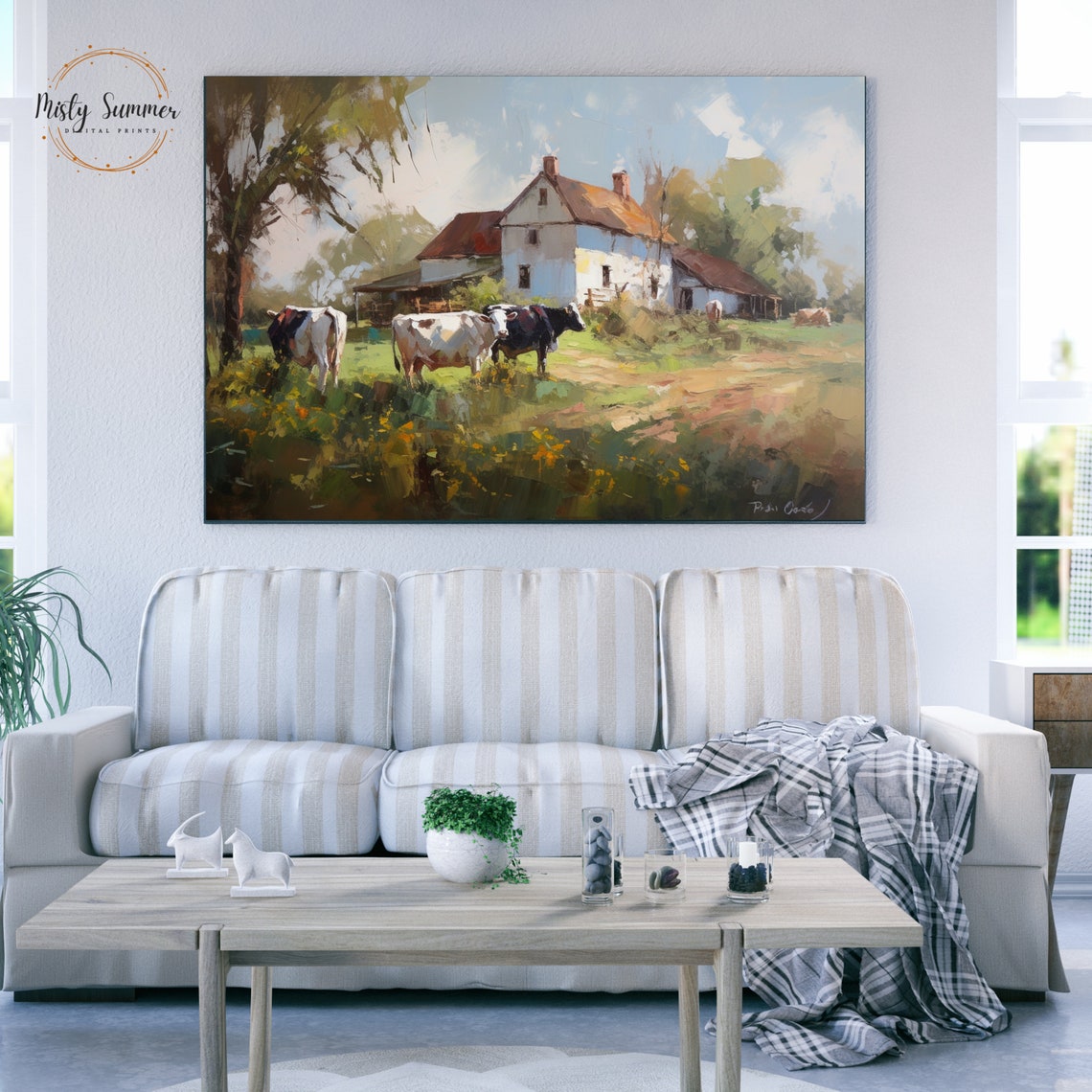 Rustic Impressions Impressionist Print On For Farmhouse Wall Art Country Home Decor Or Rustic Living Room Large Wall Art For Farm - Image 2
