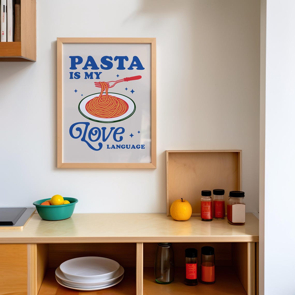 Pasta Is My Love Language Spaghetti Diner Kitchen Wall Poster - Image 3