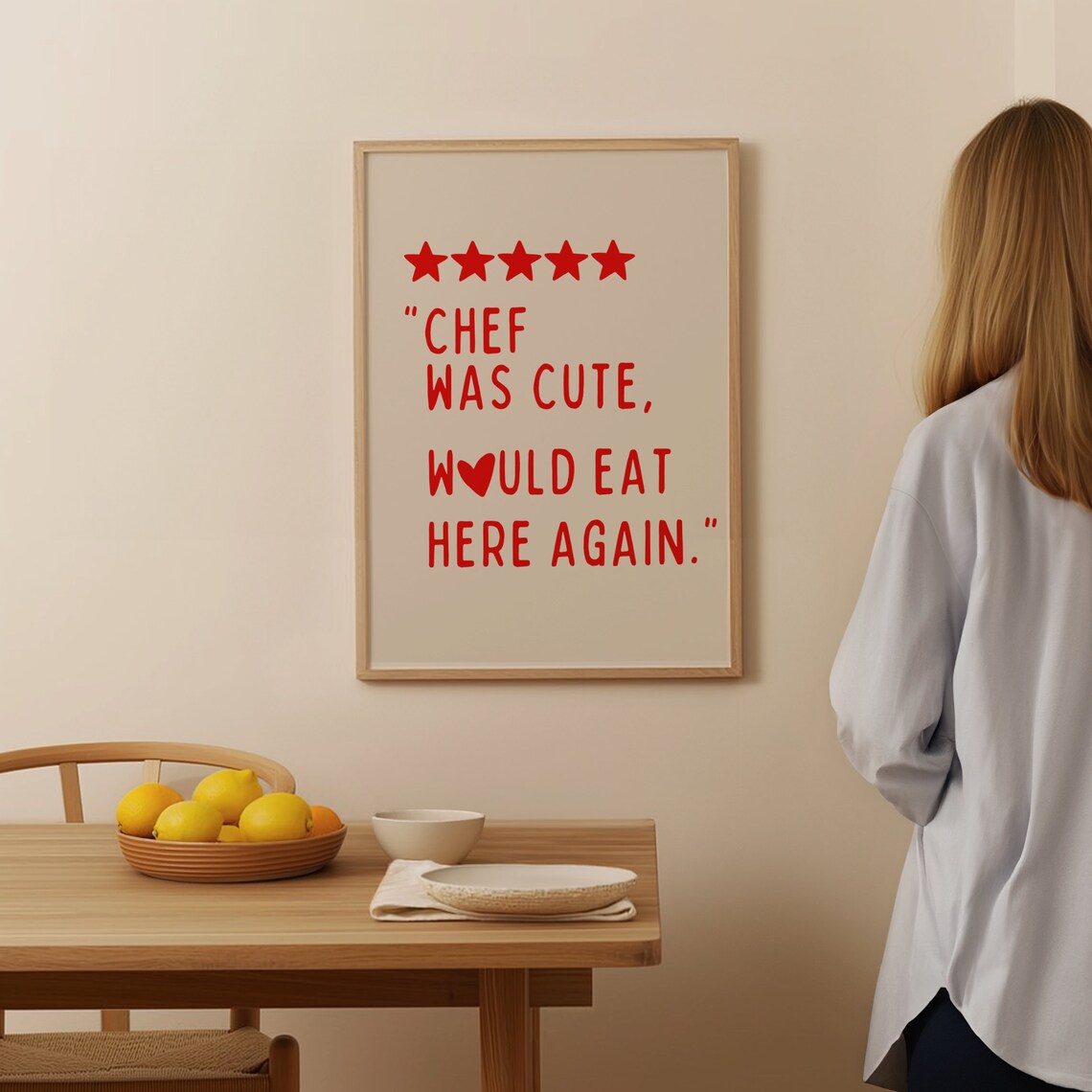 Cute Cooking Heart Kitchen Art Print, Minimalist - Image 4