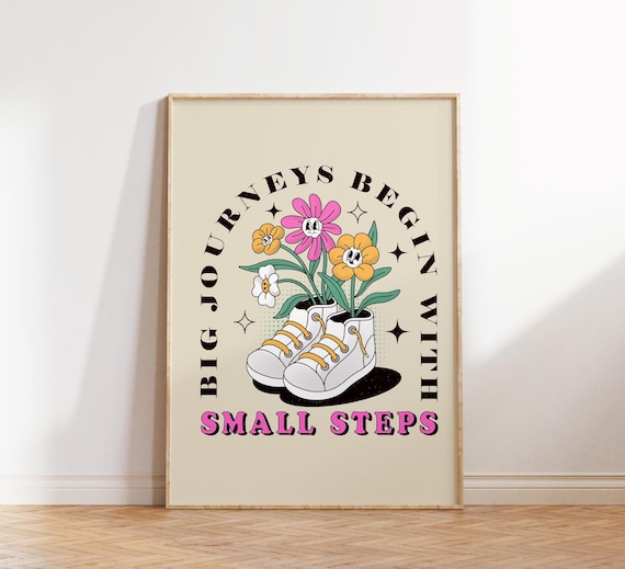 Cute Quote Wall Print Retro Wall Art Inspirational Print Wall Art Print Positive Quote Print Wall Decor Retro Poster