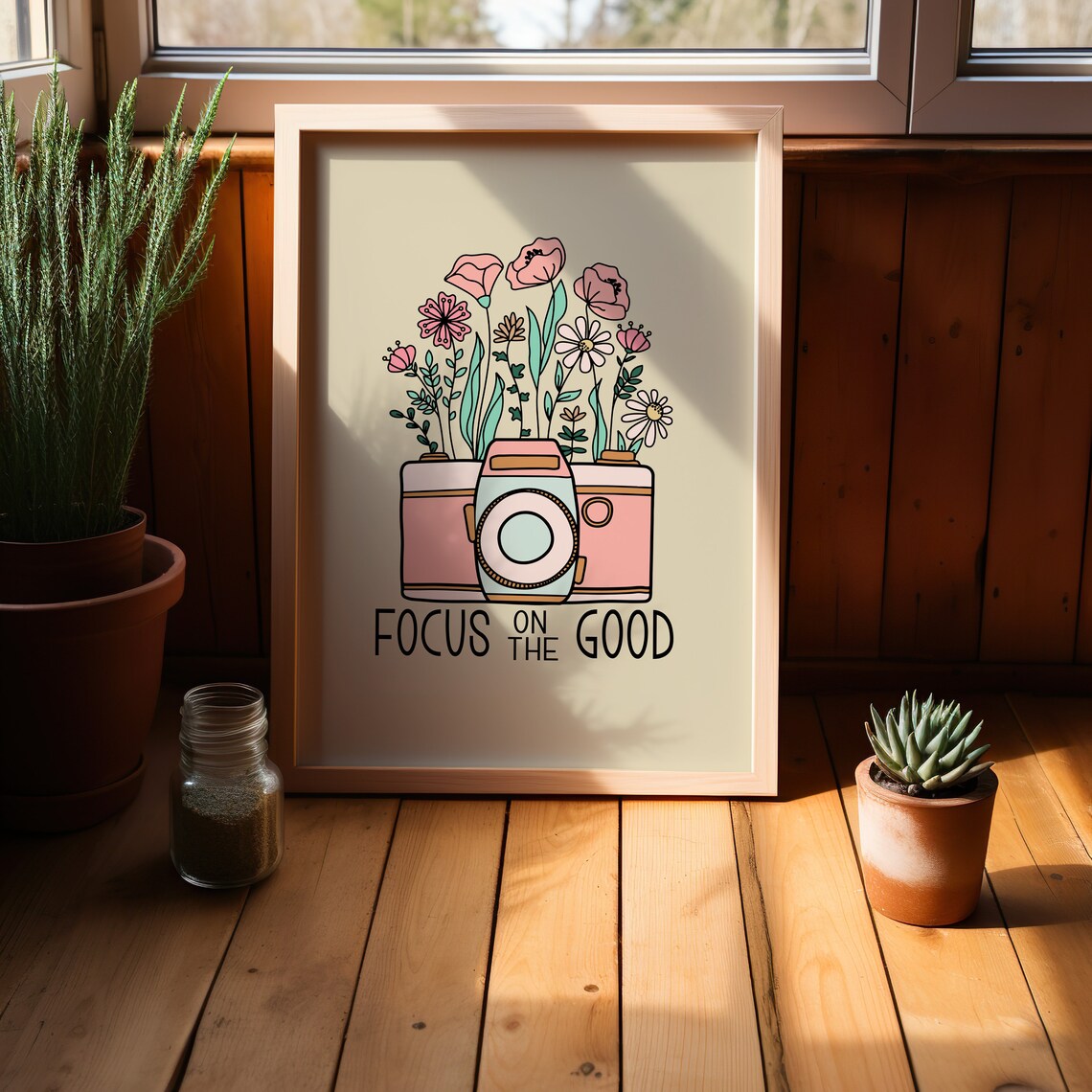 Wildflower Retro Positive Quote Art Print - Image 2
