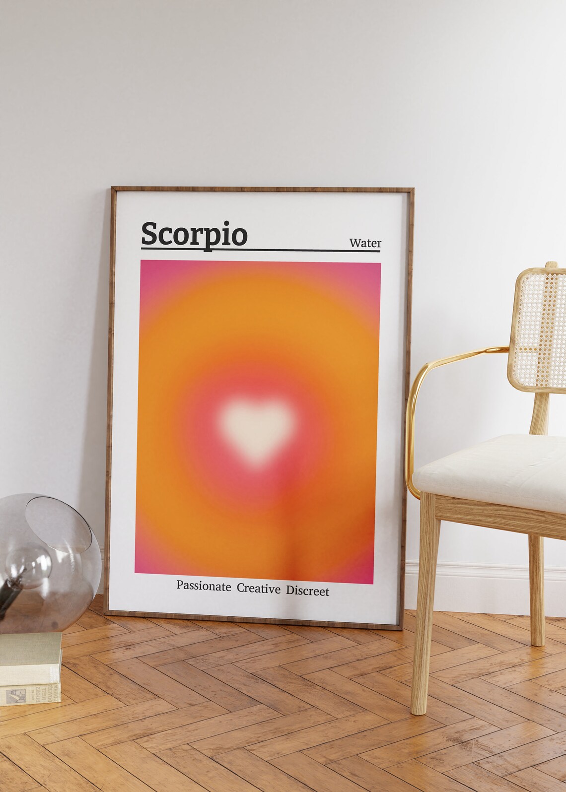 Scorpio Zodiac Heart Aura Gradient Astrology Sign Wall Poster - Image 2