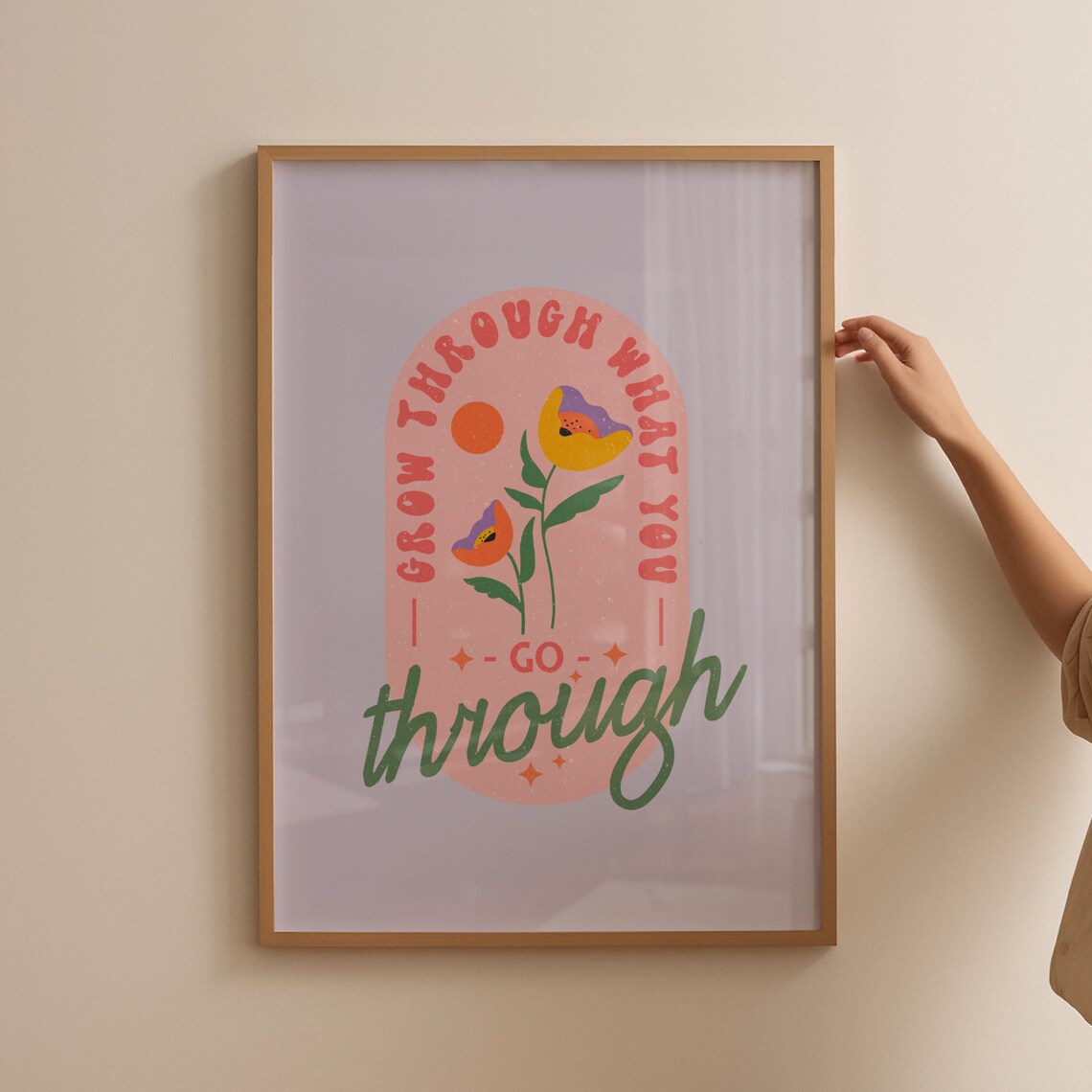 Grow Through What You Go Through, Retro 70s Quote - Image 4