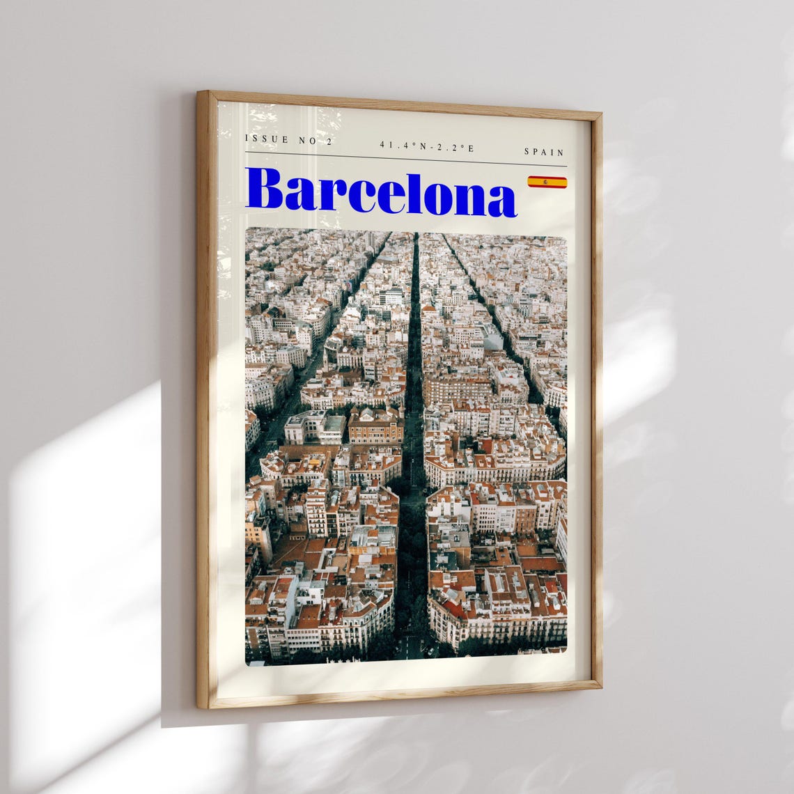 Barcelona Spain Aerial City Grid Eixample Skyline Travel Poster - Image 2