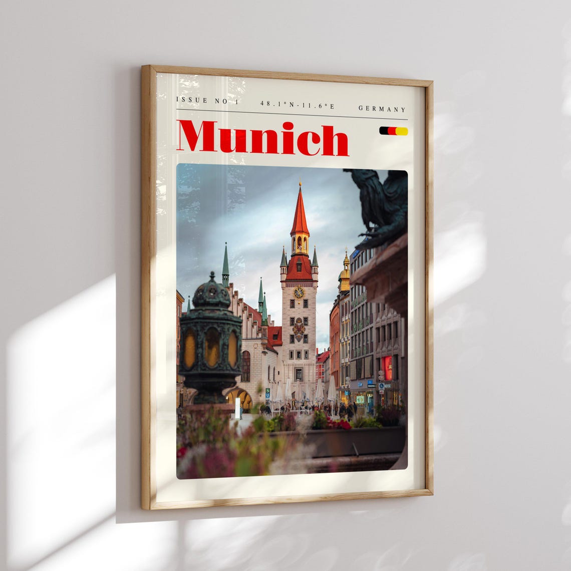 Munich Germany New Town Hall Clock Tower Marienplatz Travel Poster - Image 2