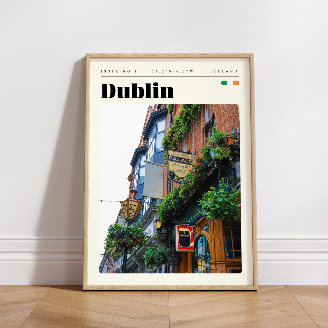 Dublin Flower Covered Palace Bar Pub Ireland Vintage Travel Poster - Image 3
