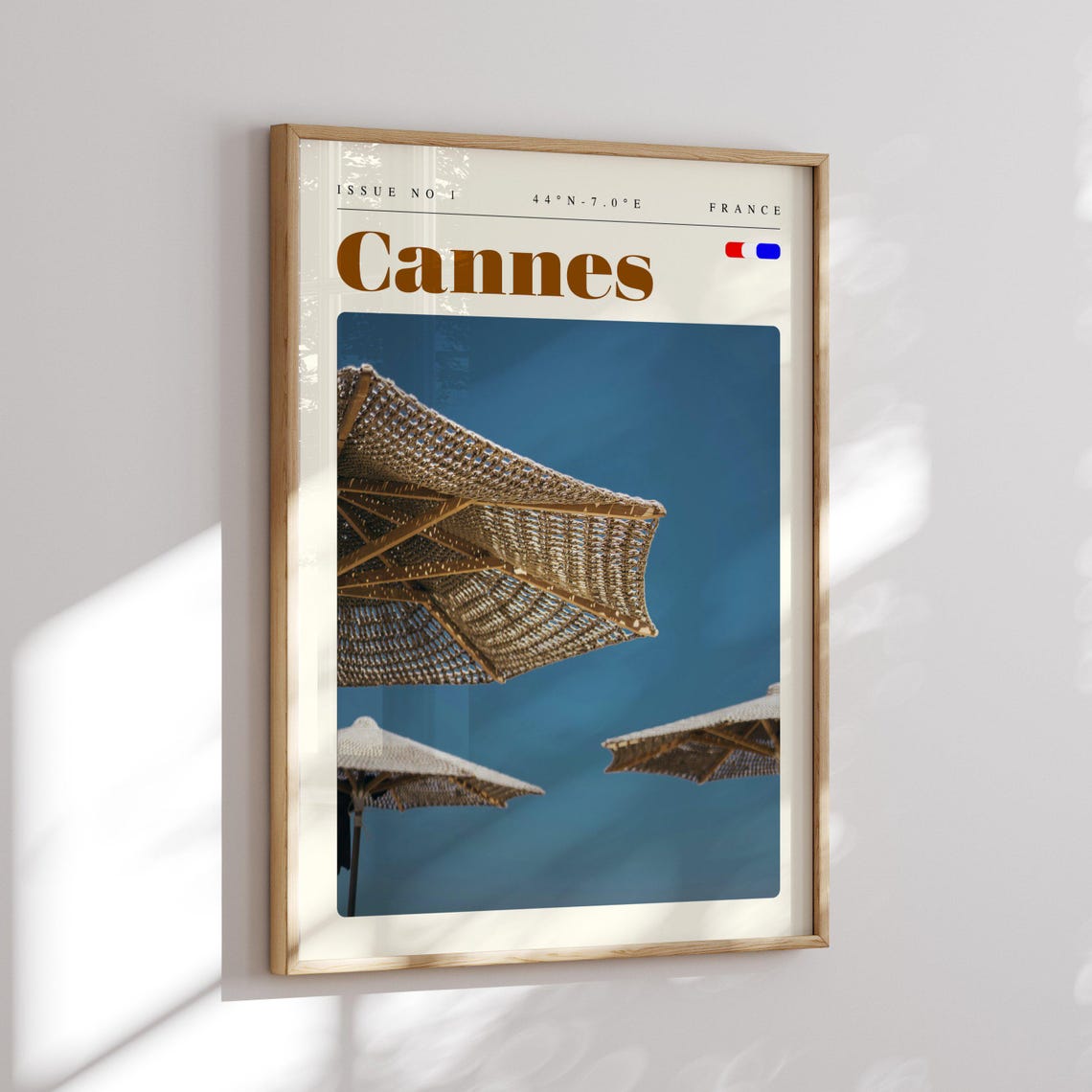 Cannes France Riviera Beach Parasols Bright Summer Day Poster - Image 2