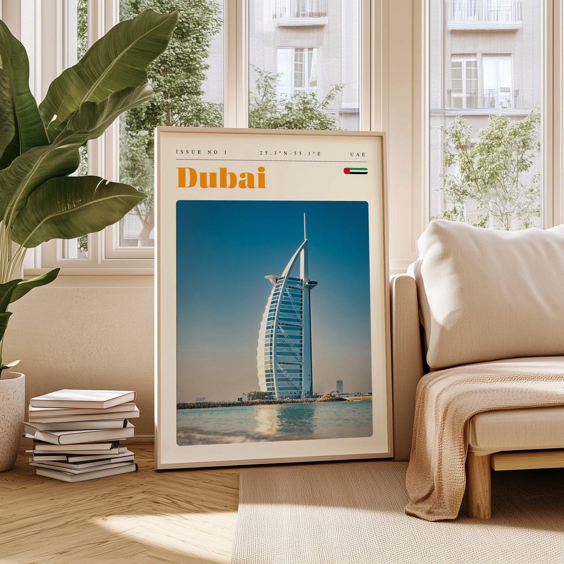 Dubai UAE Burj Al Arab Sail Hotel Sea Waterfront Photo Travel Poster