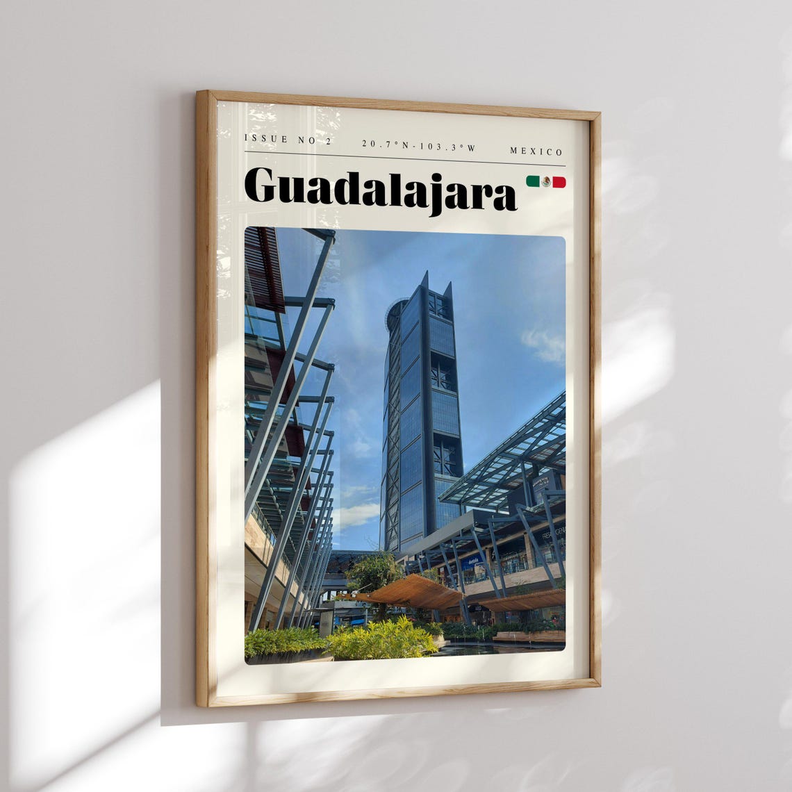 Guadalajara Mexico Modern Glass Tower Shopping District Poster - Image 2