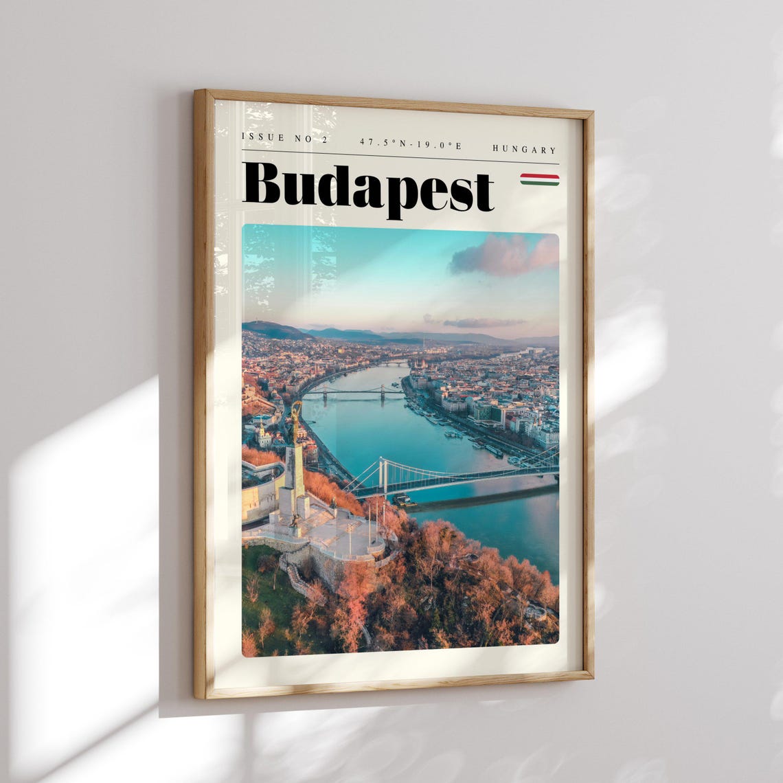 Budapest Hungary Danube Bridges Citadel Sunset Panorama Poster - Image 2