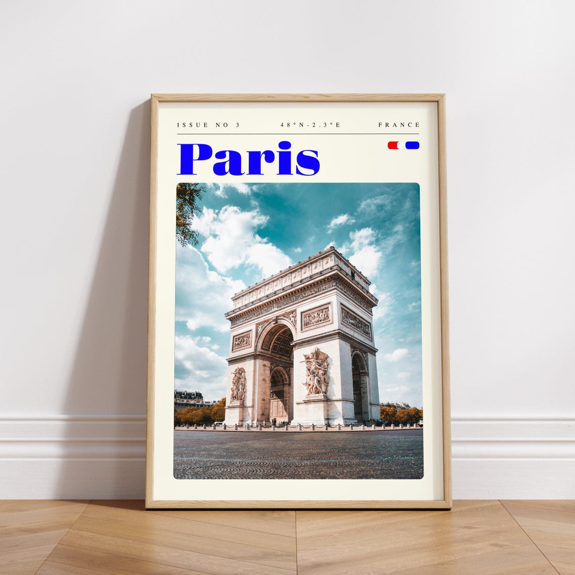 Paris France Vintage Travel Poster Arc de Triomphe Landmark View - Image 3