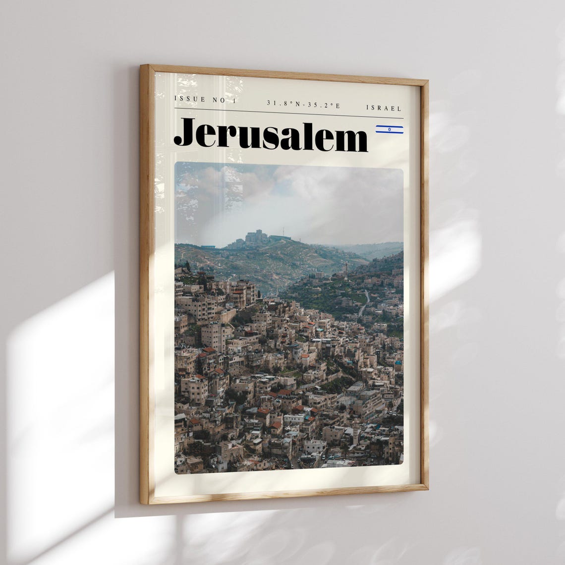 Jerusalem Israel Ancient Stone City On The Hills Skyline Poster - Image 2