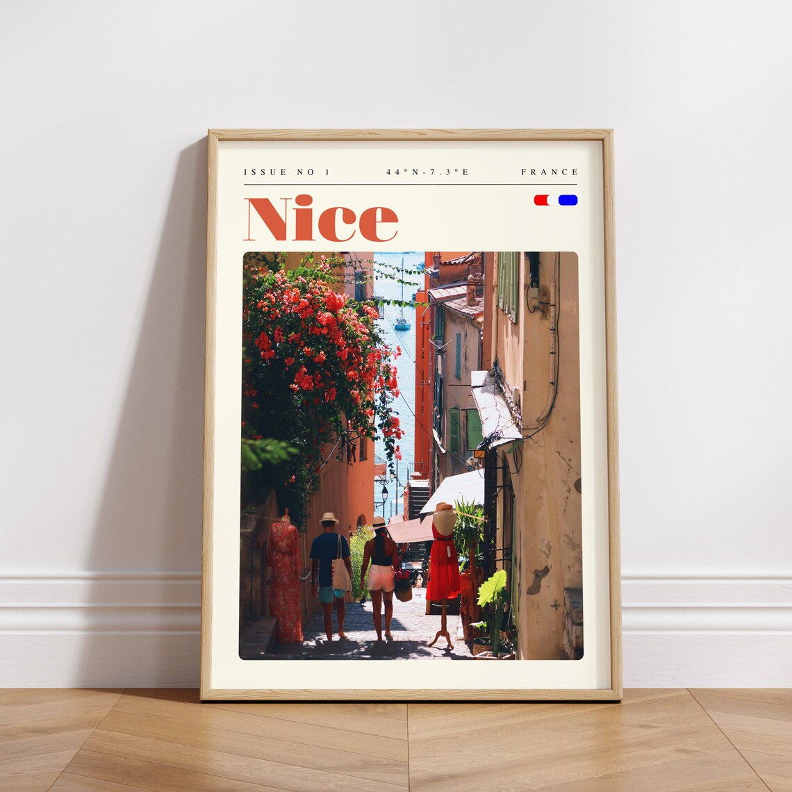Nice France Old Town Alley Bougainvillea Walk to the Sea Poster - Image 3