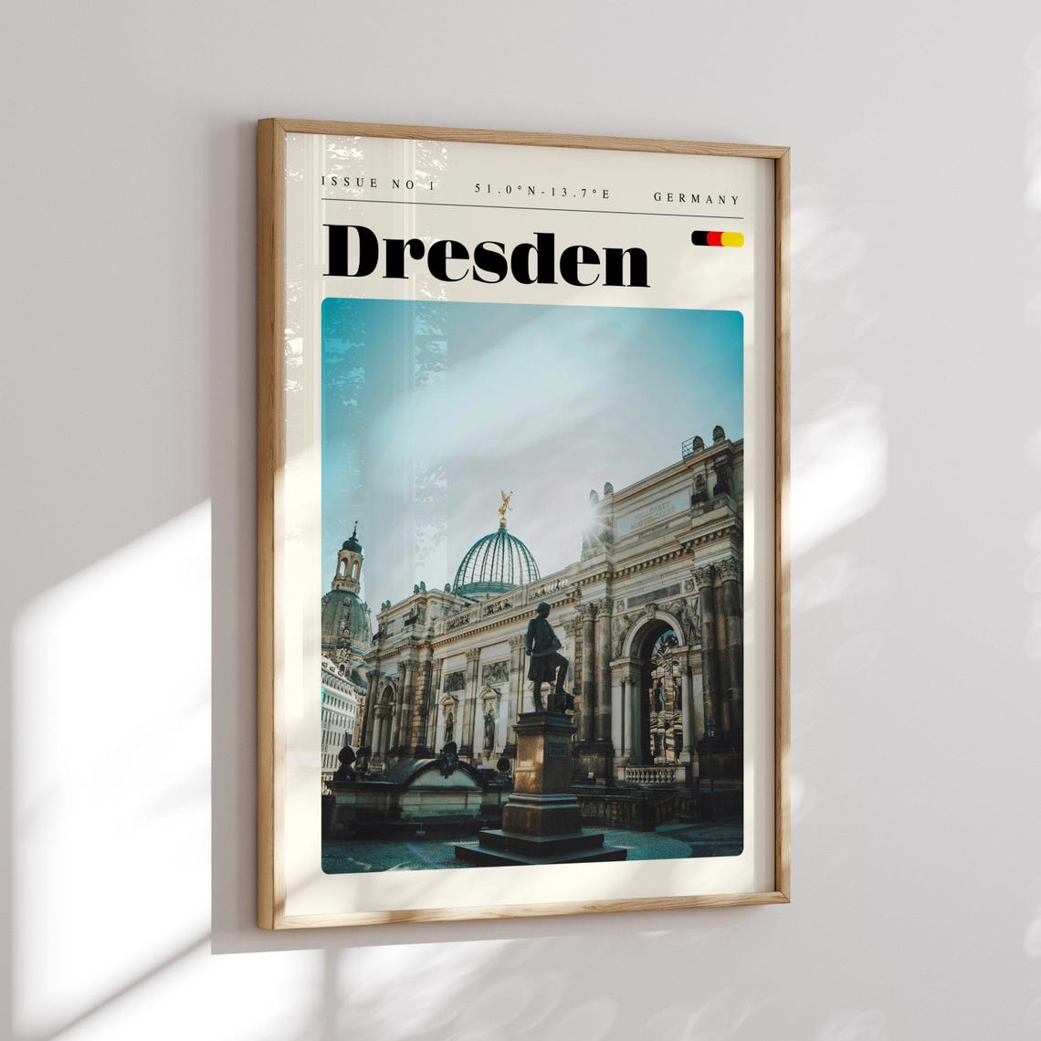 Dresden Germany Baroque Dome Historic Square Statue Travel Poster - Image 2