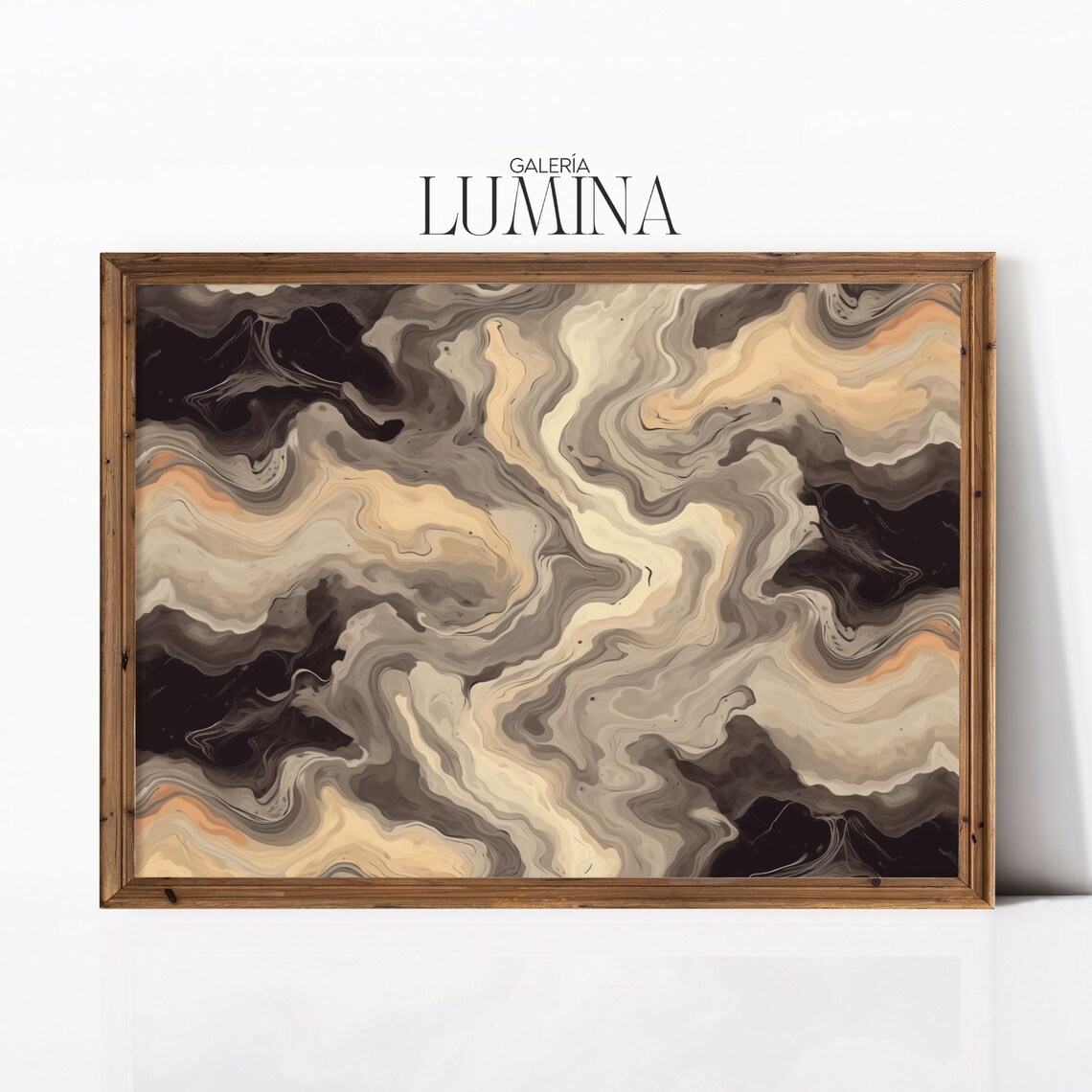 Neutral Beige Gray Marble Swirl Abstract Stone Texture Art Poster