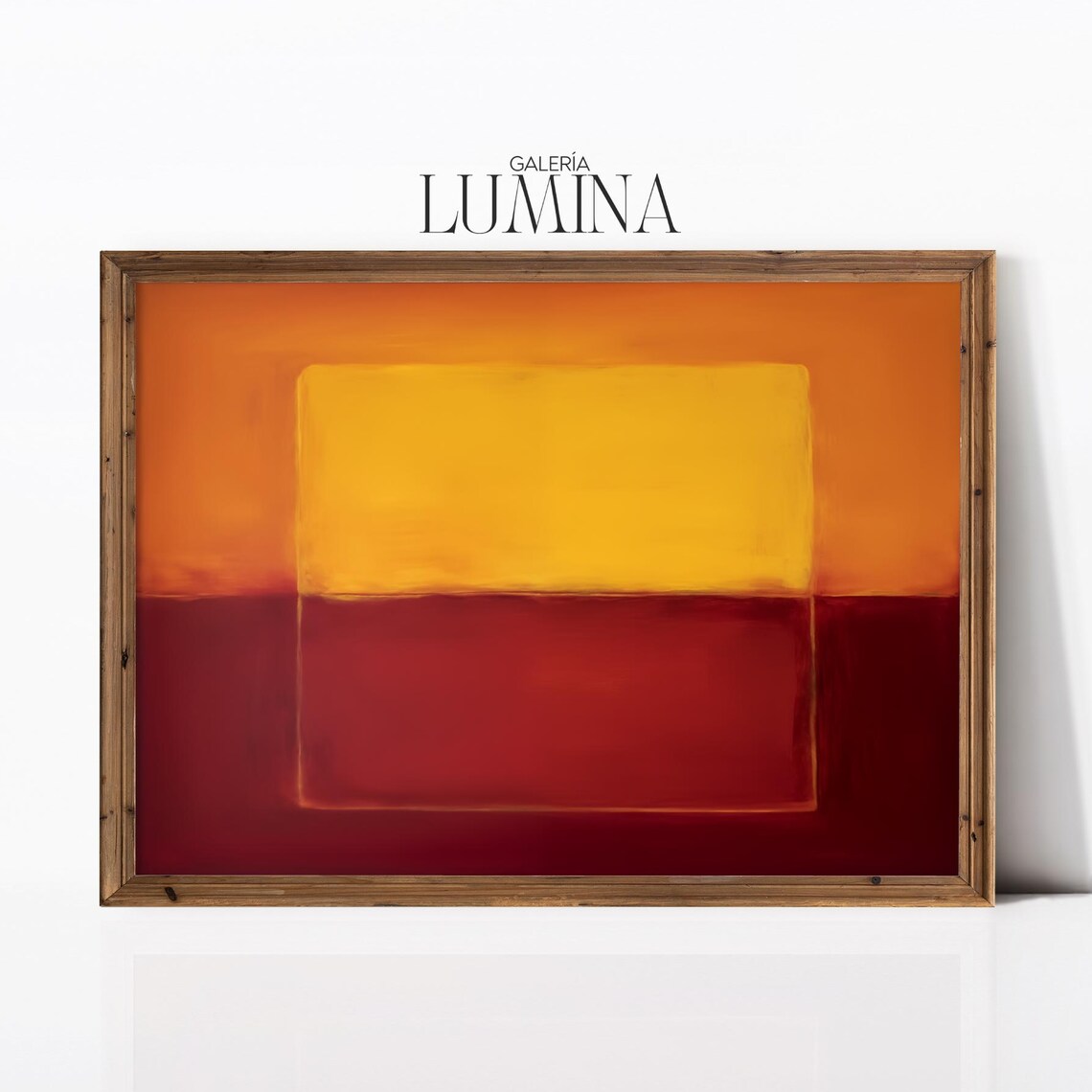 Bold Red Yellow Color Block Abstract Geometric Rothko Style Poster
