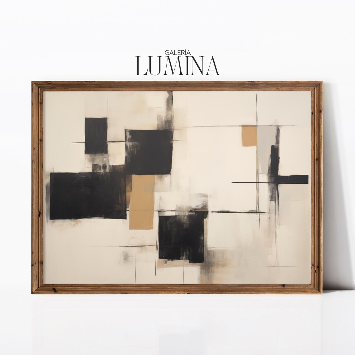 Black And White Abstract Geometric Minimalist Art Print