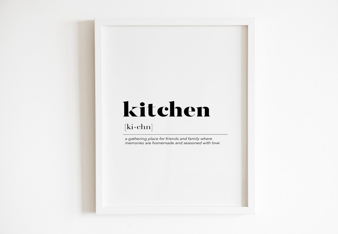 Kitchen Dictionary Definition Warm Family Gathering Quote Wall Art