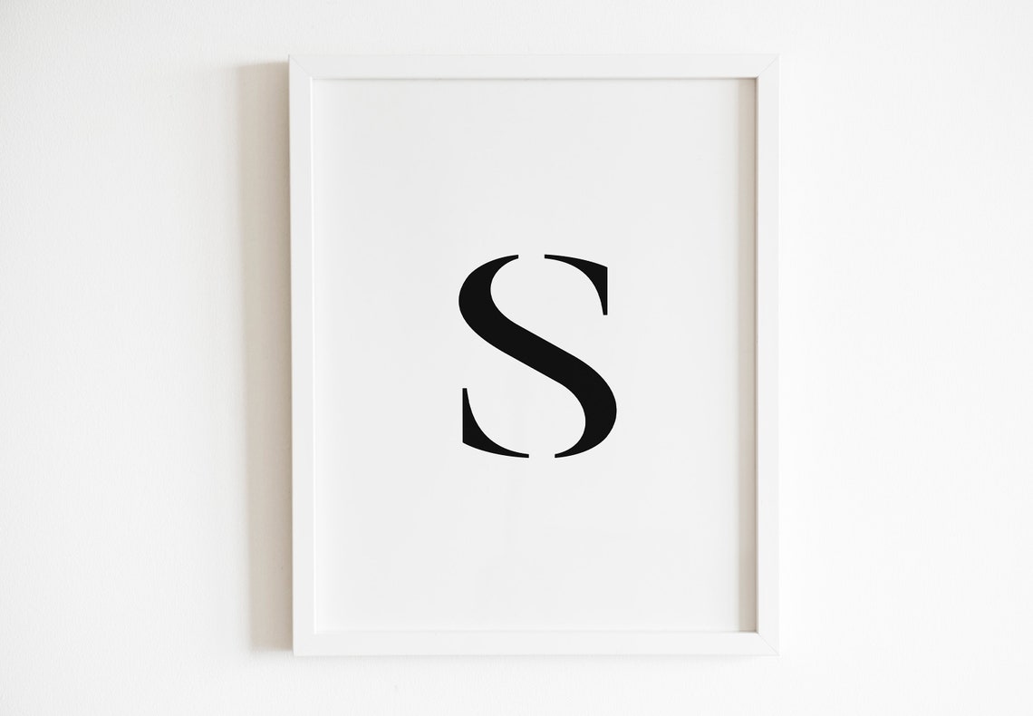 Letter S Bold Serif Monogram Initial Alphabet Minimalist Poster