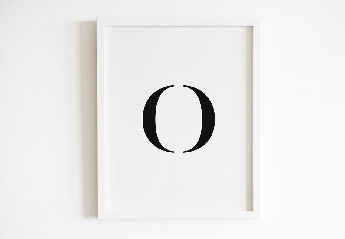Letter O Bold Serif Monogram Initial Alphabet Minimalist Poster