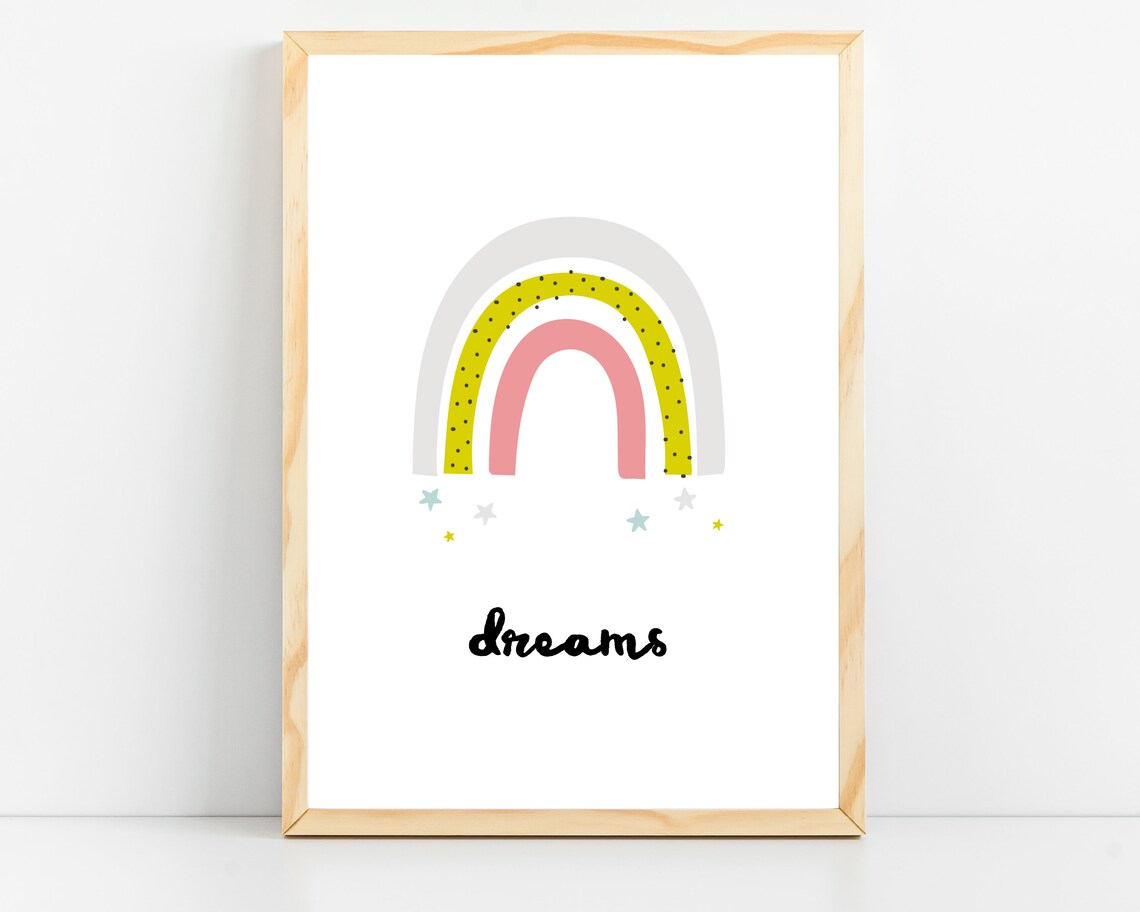 Rainbow Print Rainbow Nursery Decor Inspirational Nursery Decor Nursery Quote Wall Art Baby Girl Nursery Prints Baby Room Decor