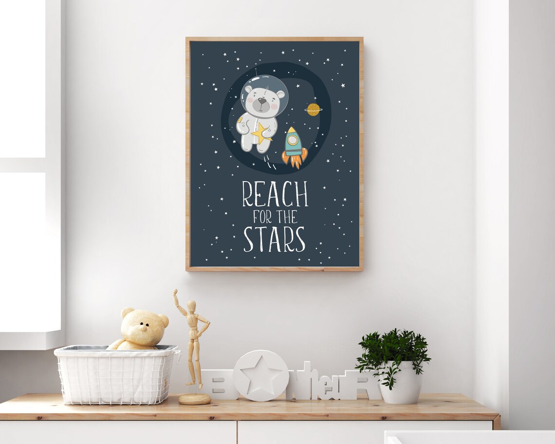 Space Nursery Print, Reach For The Stars Poster - Image 4
