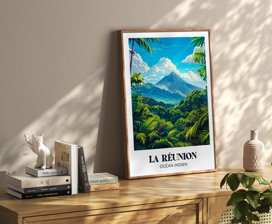 Reunion Island Piton De La Fournaise Travel Poster - Image 4