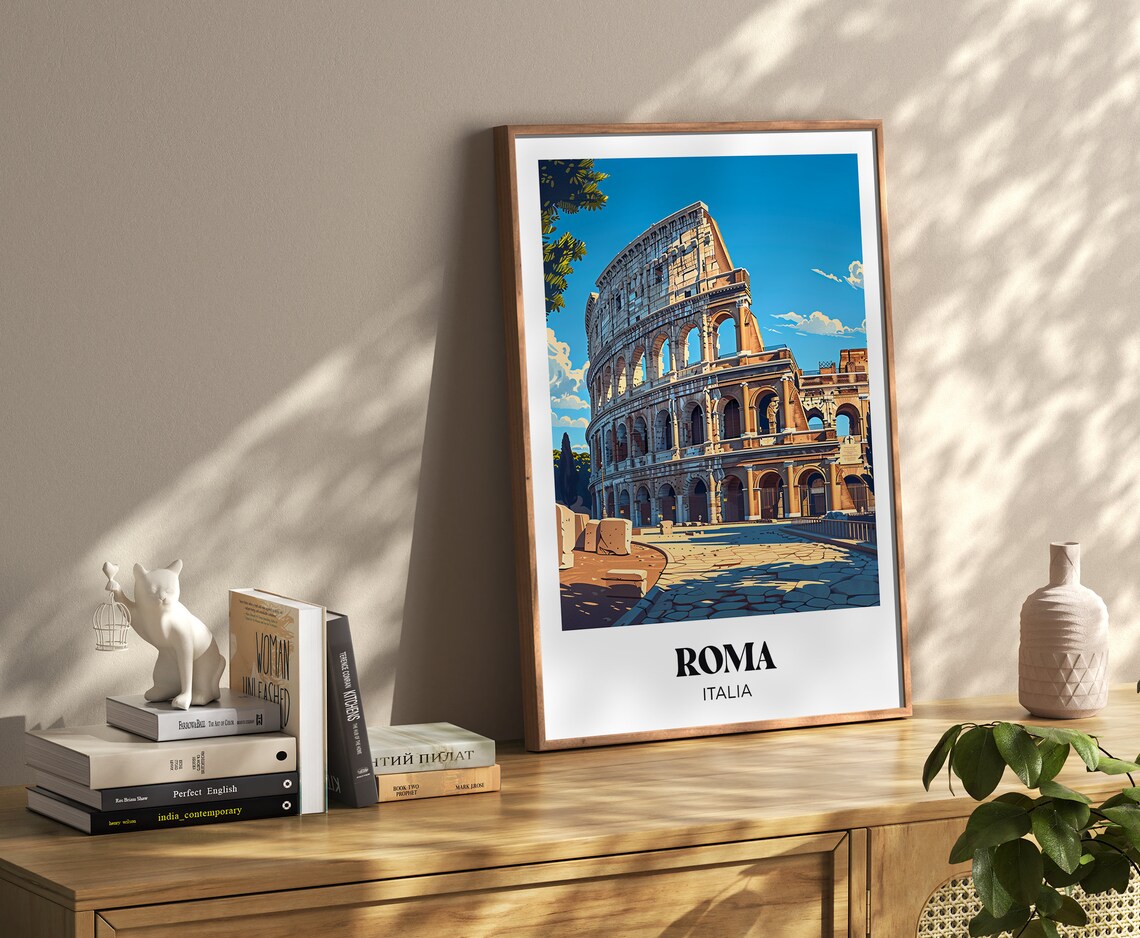Rome Colosseum Illustration Travel Poster - Image 4