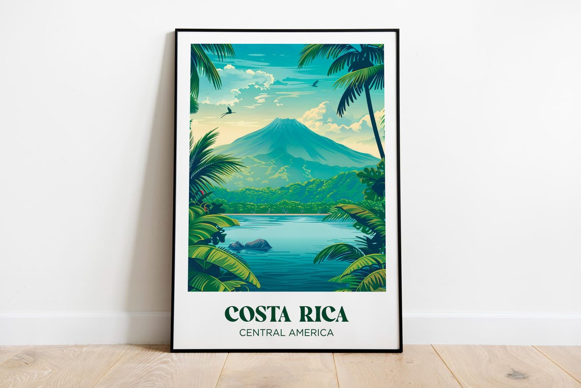 Costa Rica Travel Poster Costa Rica Art Print Costa Rica Painting Illustration Costa Rica Watercolor Home Decor