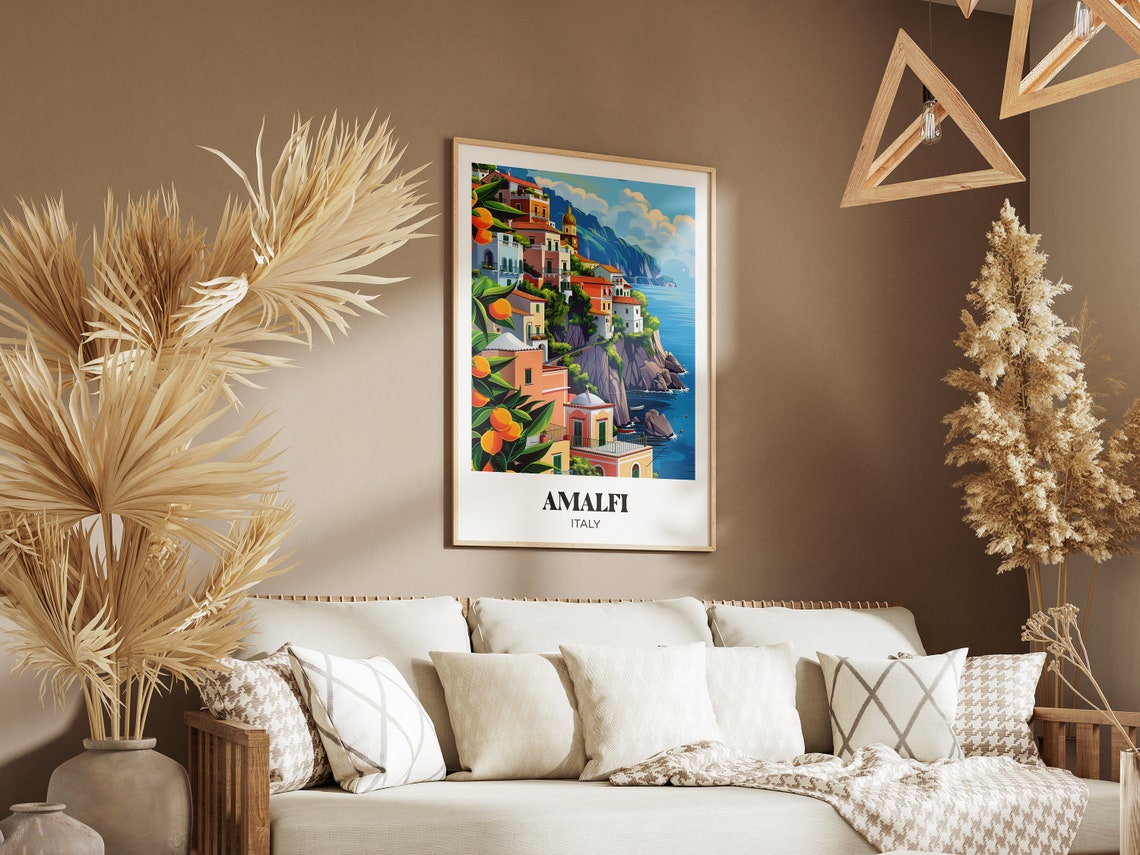 Amalfi Italy Cliffside Town Lemon Trees Sea View Travel Poster - Image 2