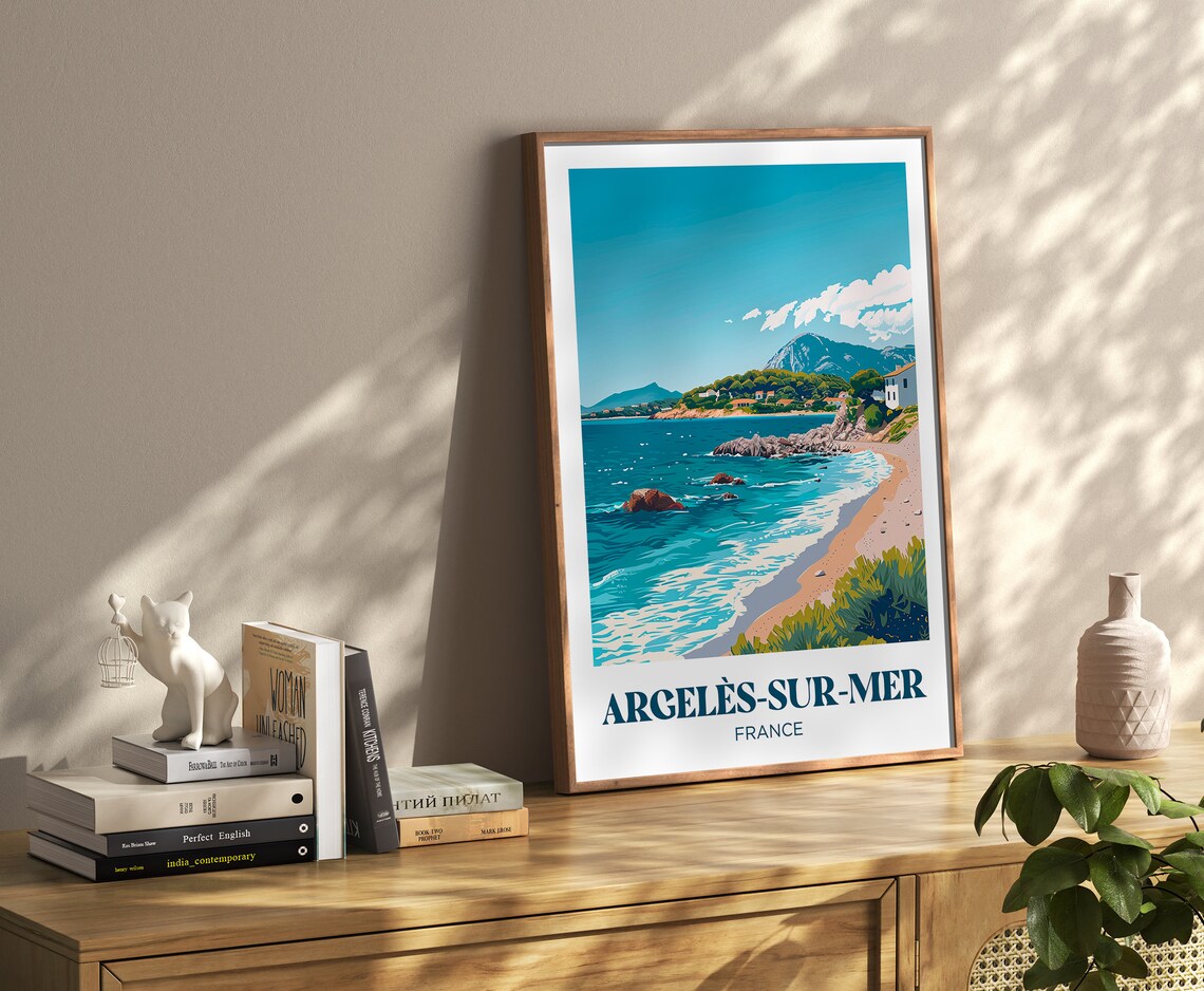 Argelès-sur-Mer Travel Poster, Mediterranean Wall Art - Image 4