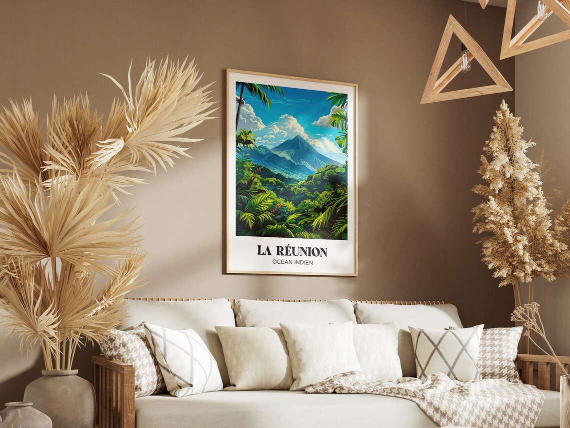 Reunion Island Piton De La Fournaise Travel Poster - Image 2